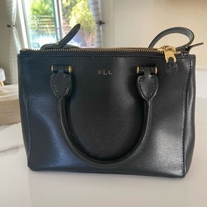 Black Leather Ralph Lauren Crossbody